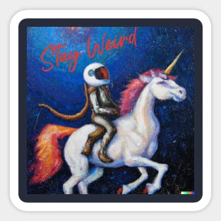 Astronaut riding unicorn Sticker